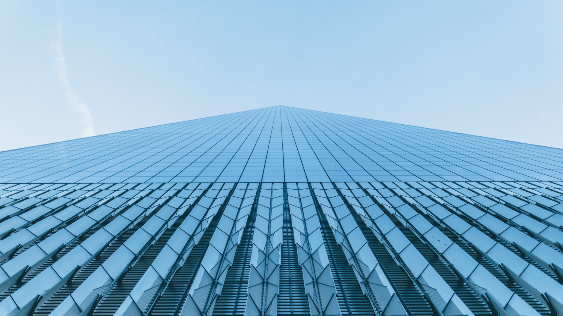 Exterior view of skyscraper windows.