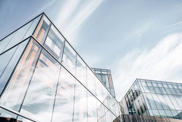 Energy-Efficient Window Coverings on an Office Building